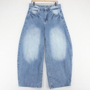 Supermade Jeans Mens L Blue Faded Wide Leg Distressed Baggy Skate Y2K